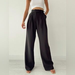 Commense Black Palazzo Wide-Leg Women's Pants